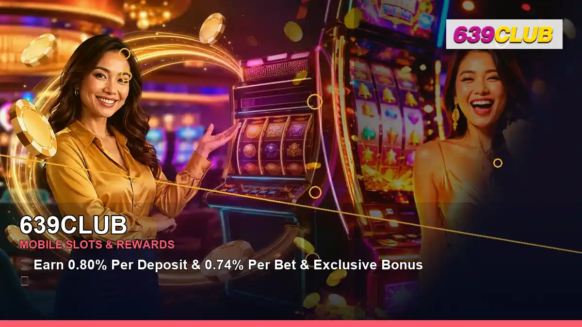 639CLUB gold jackpot slot games featuring an adult Filipina casino host with a left-framed composition