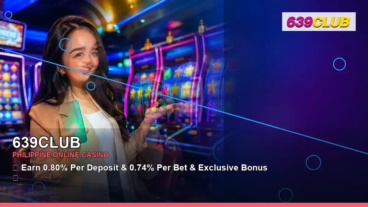 639CLUB mobile casino app featuring an adult Filipina casino host with a left-framed composition
